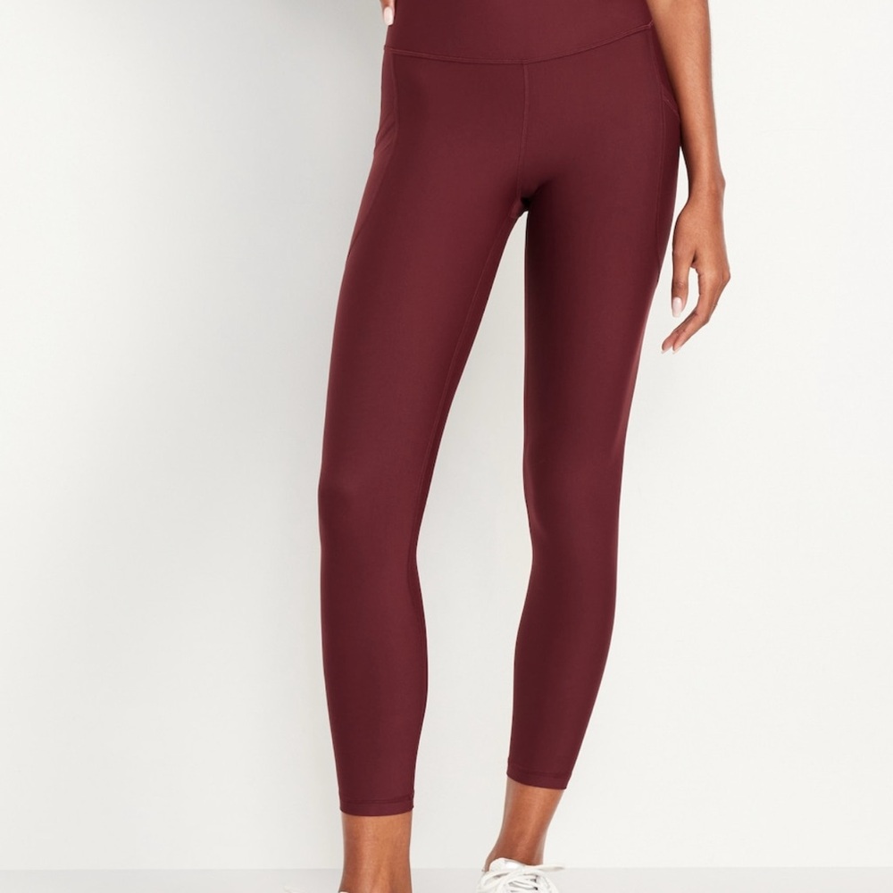 Old Navy Red Athletic Leggings High-Waist